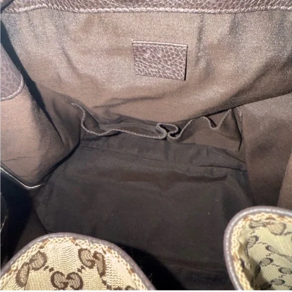 Gucci Tan and Brown Monogram Backpack - Picture 5 of 13
